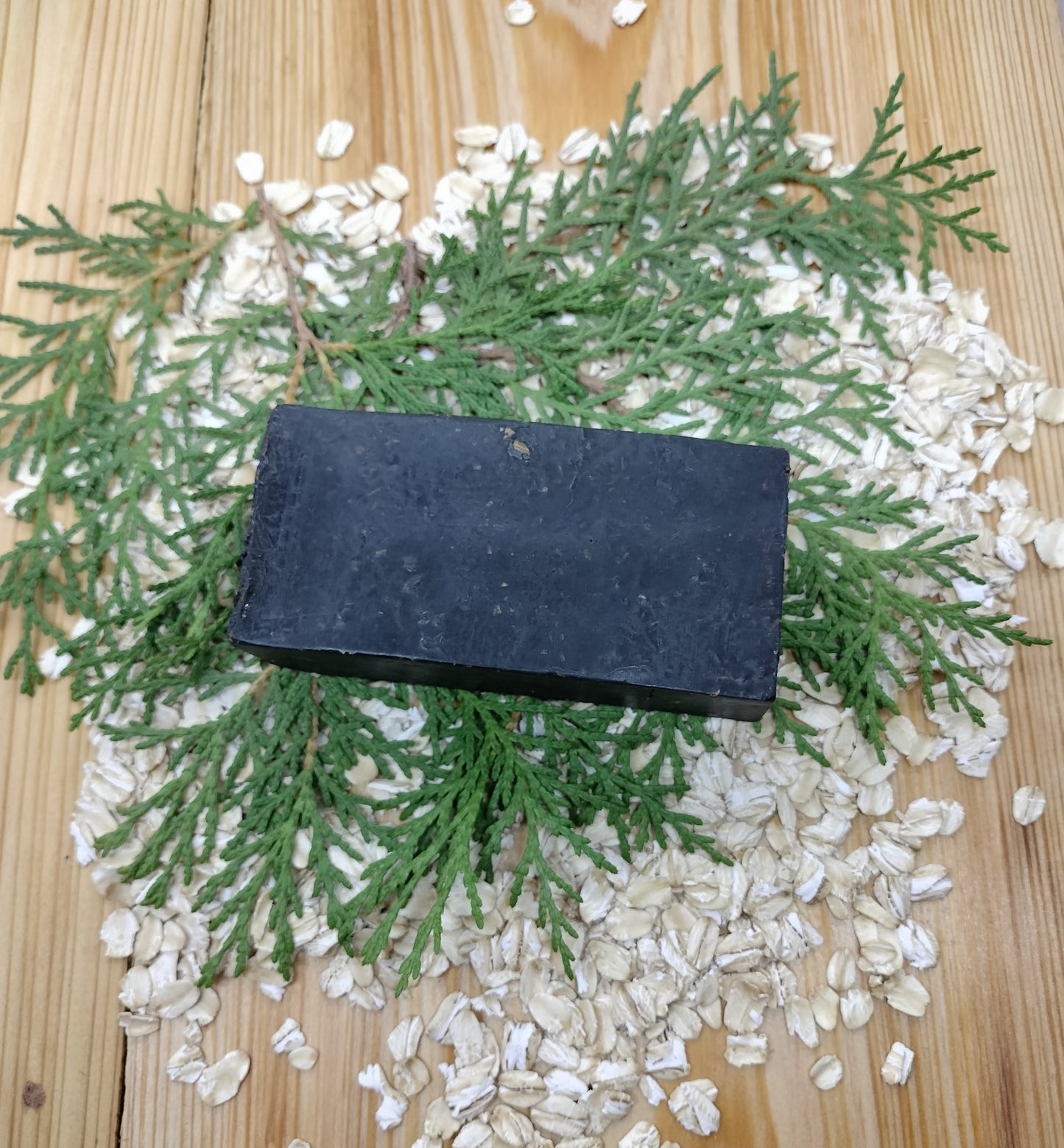 All-Natural Handmade Shea Butter, Oatmeal, & Activated Charcoal Soap - Cedar Forest