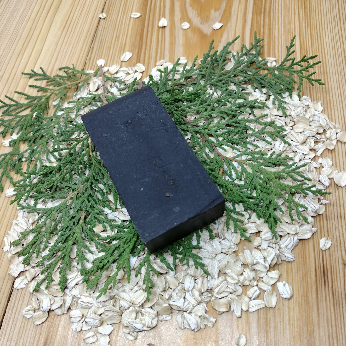 All-Natural Handmade Shea Butter, Oatmeal, & Activated Charcoal Soap - Cedar Forest
