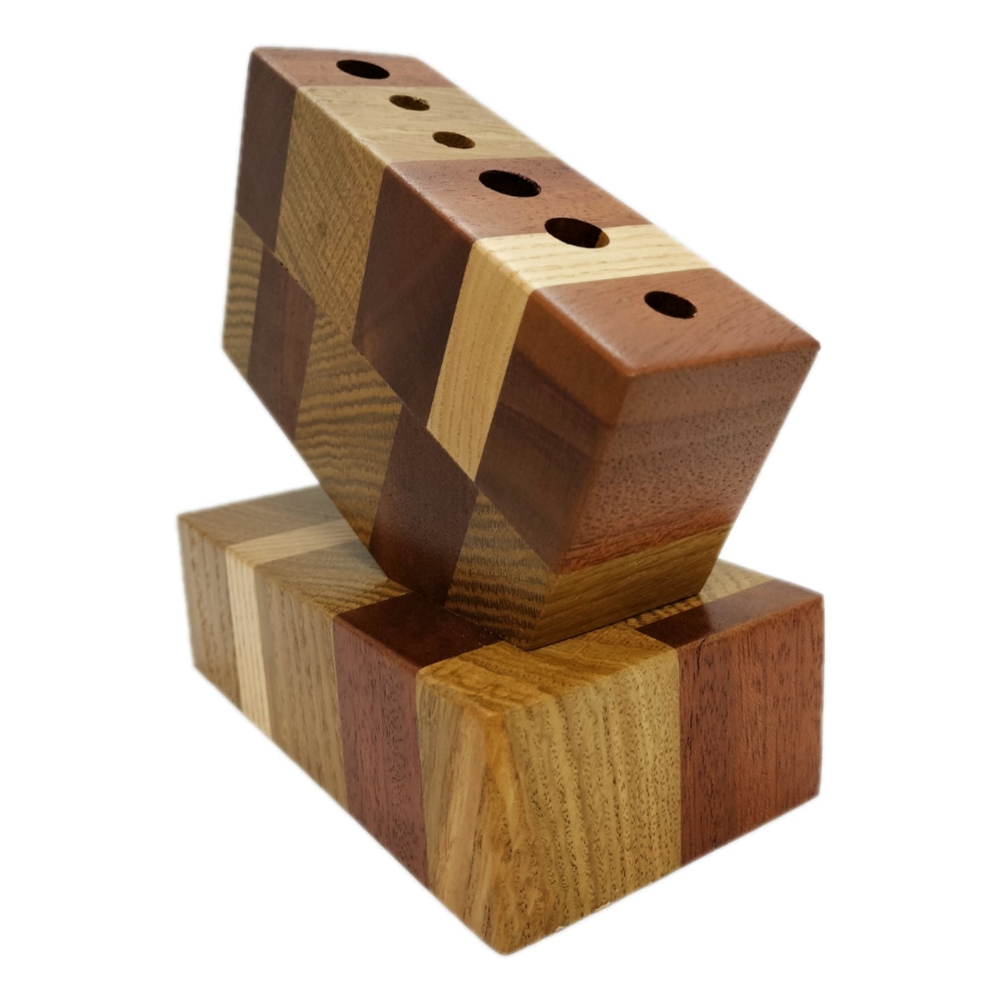 Hardwood end-grain pencil holder