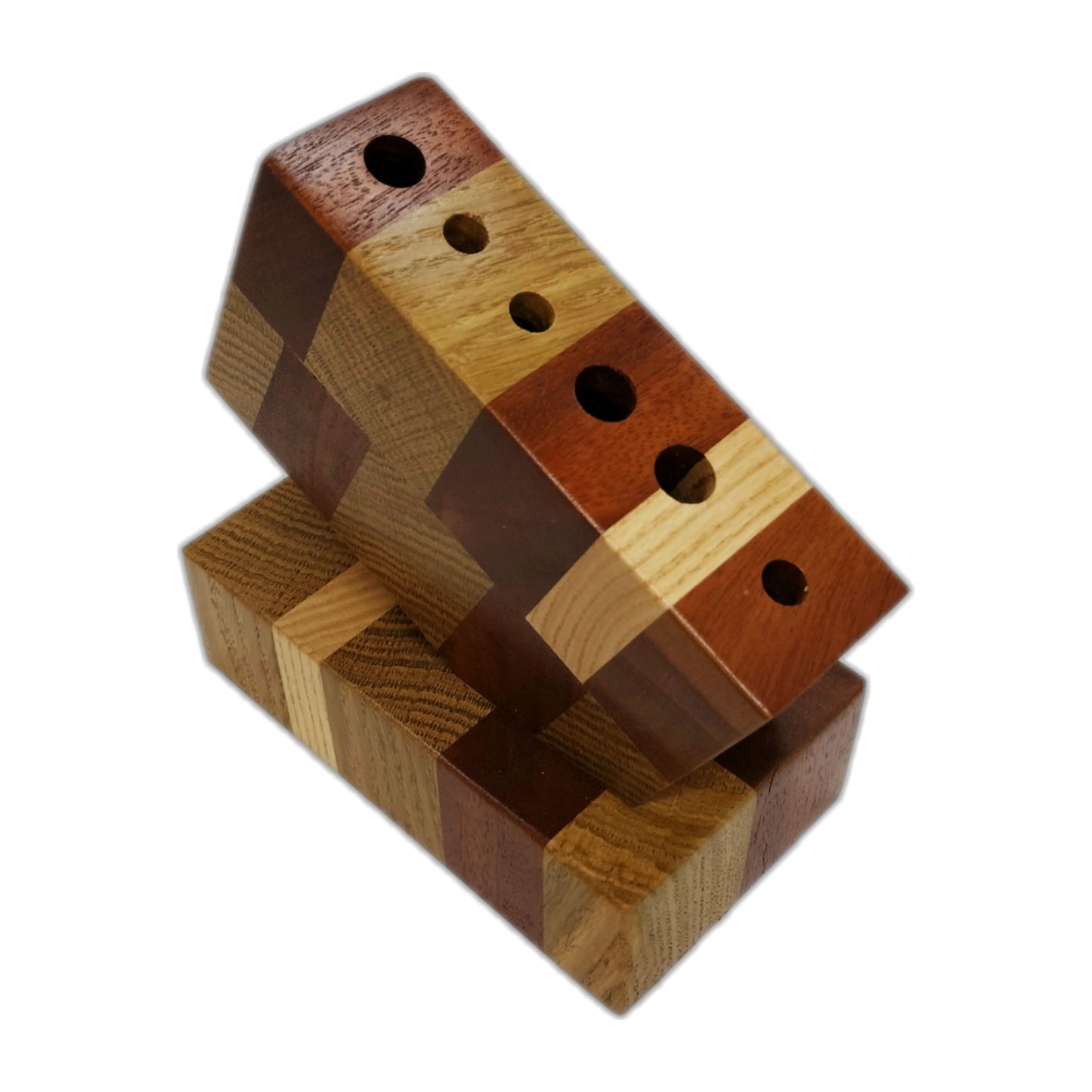 Hardwood end-grain pencil holder
