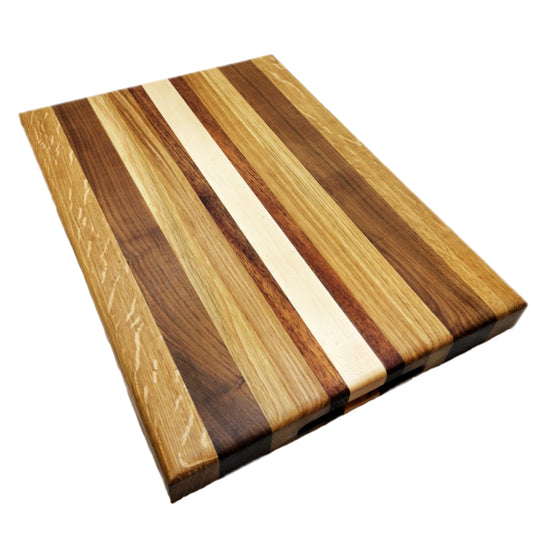 Handmade Mixed Hardwoods Edge-grain Cutting Board - Reversible A
