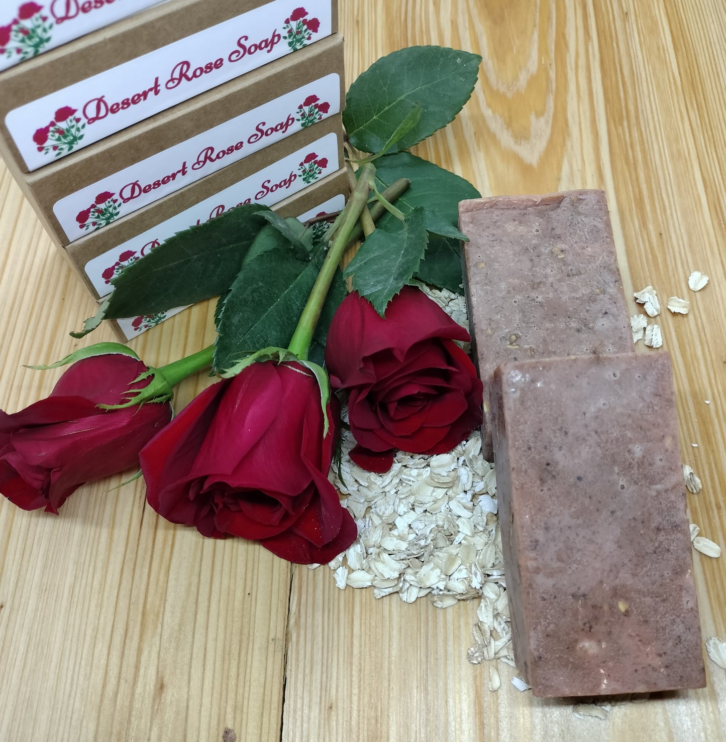 All-Natural Handmade Shea Butter & Oatmeal Soap - Desert Rose