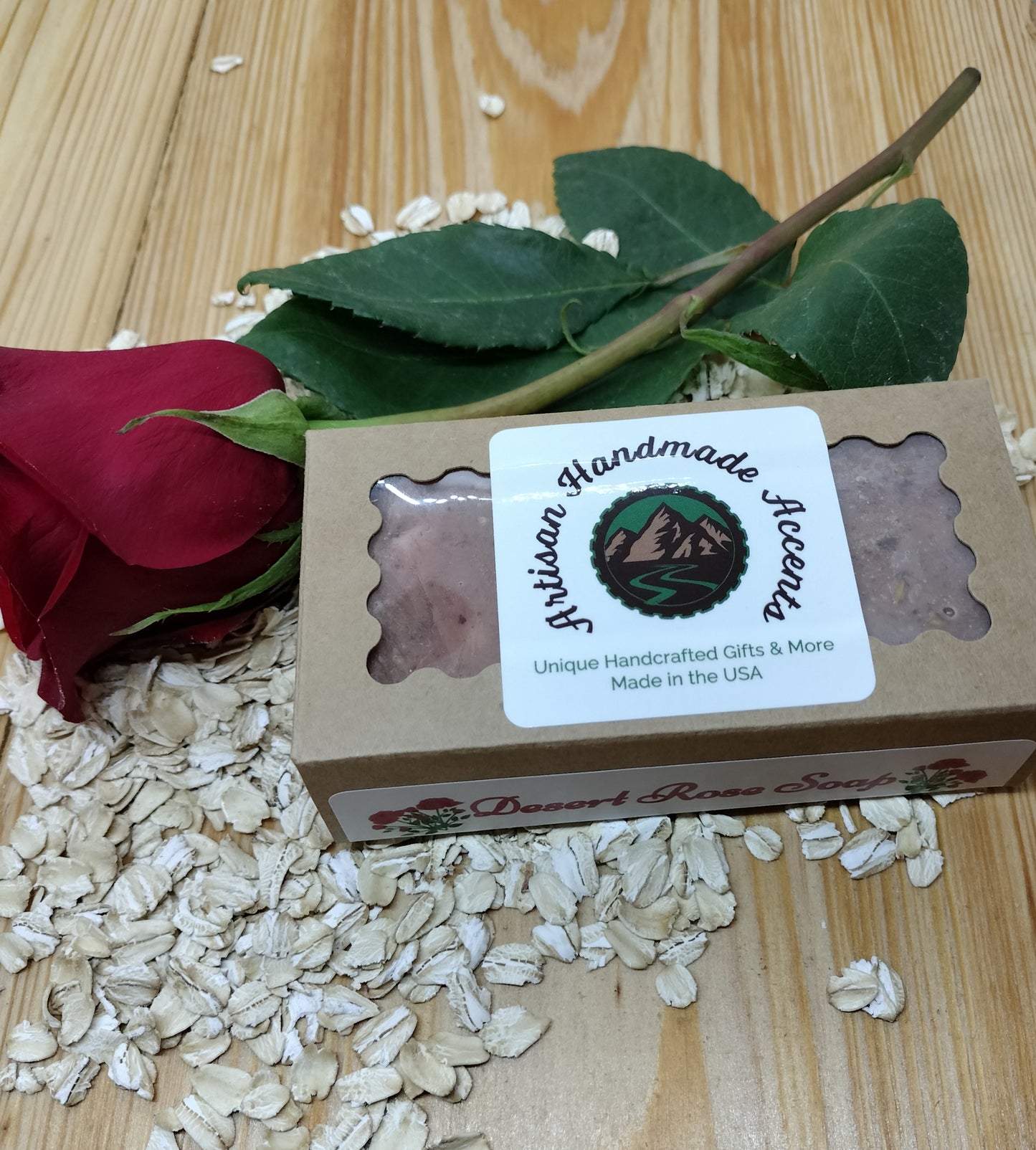 All-Natural Handmade Shea Butter & Oatmeal Soap - Desert Rose