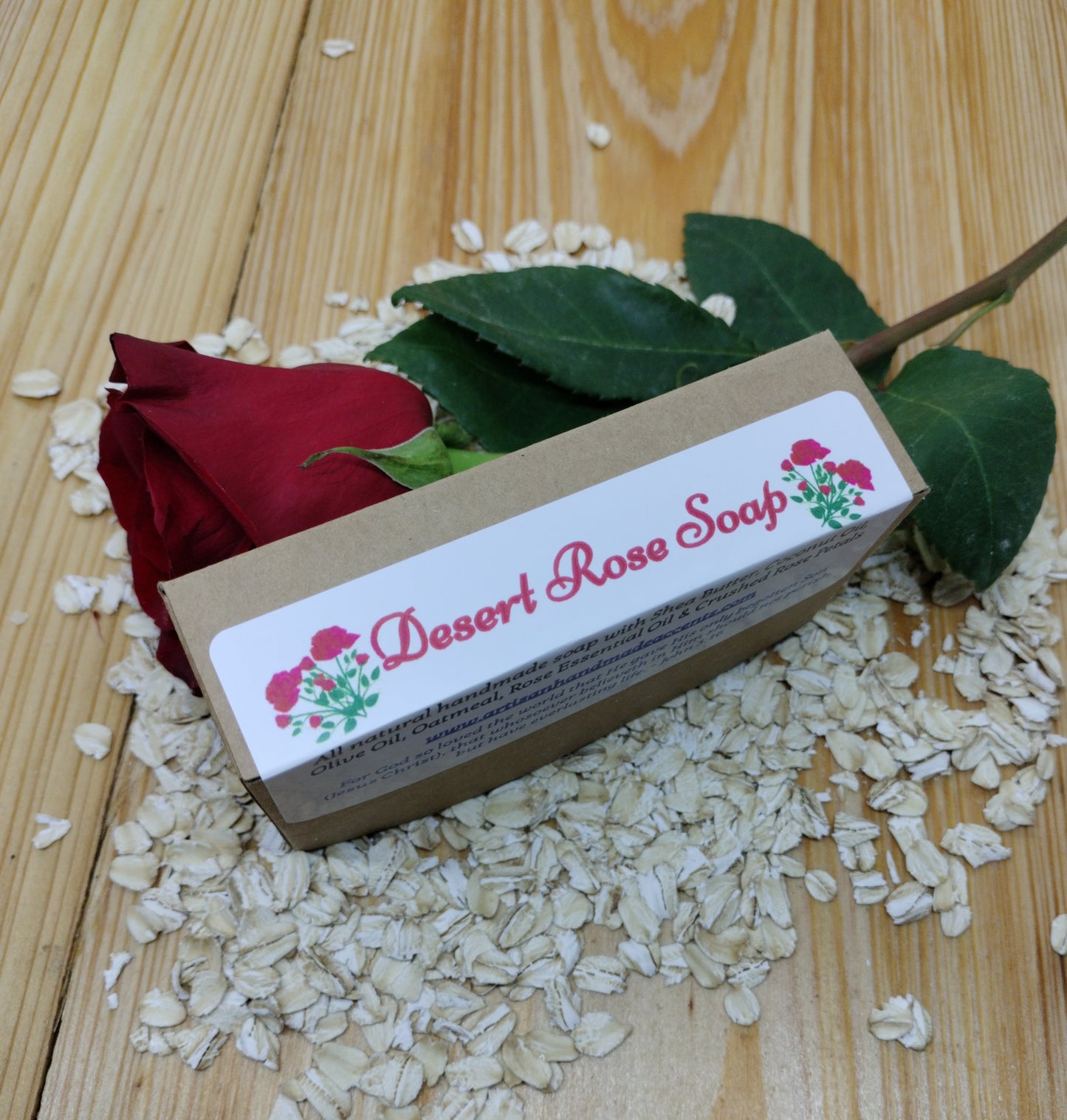 All-Natural Handmade Shea Butter & Oatmeal Soap - Desert Rose