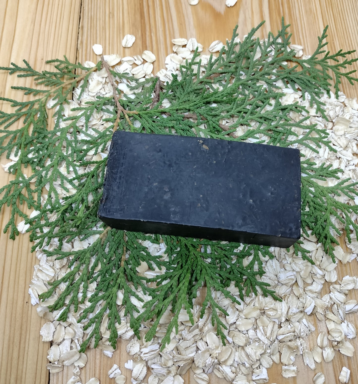 All-Natural Handmade Shea Butter, Oatmeal, & Activated Charcoal Soap - Cedar Forest