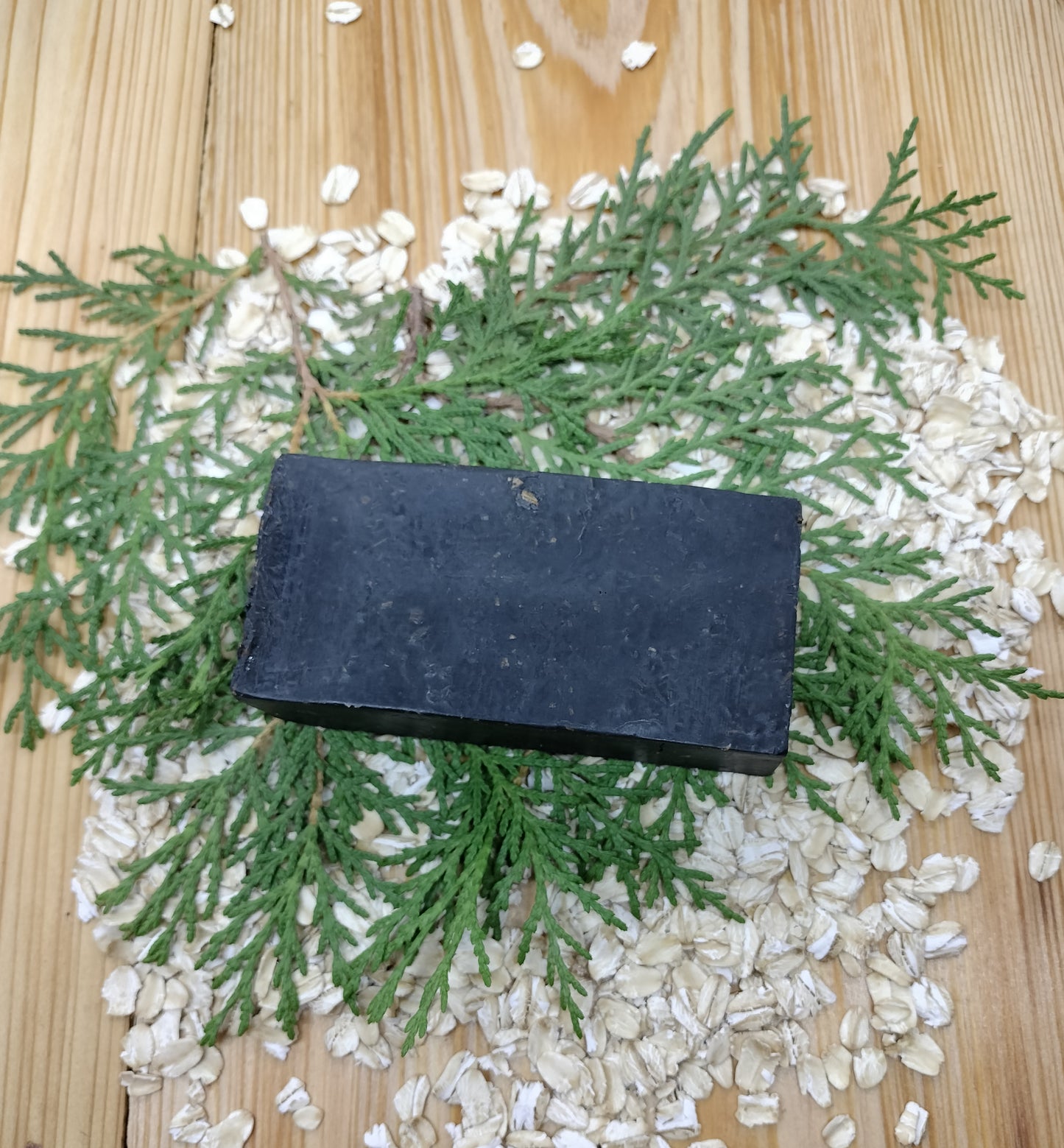 All-Natural Handmade Shea Butter, Oatmeal, & Activated Charcoal Soap - Cedar Forest