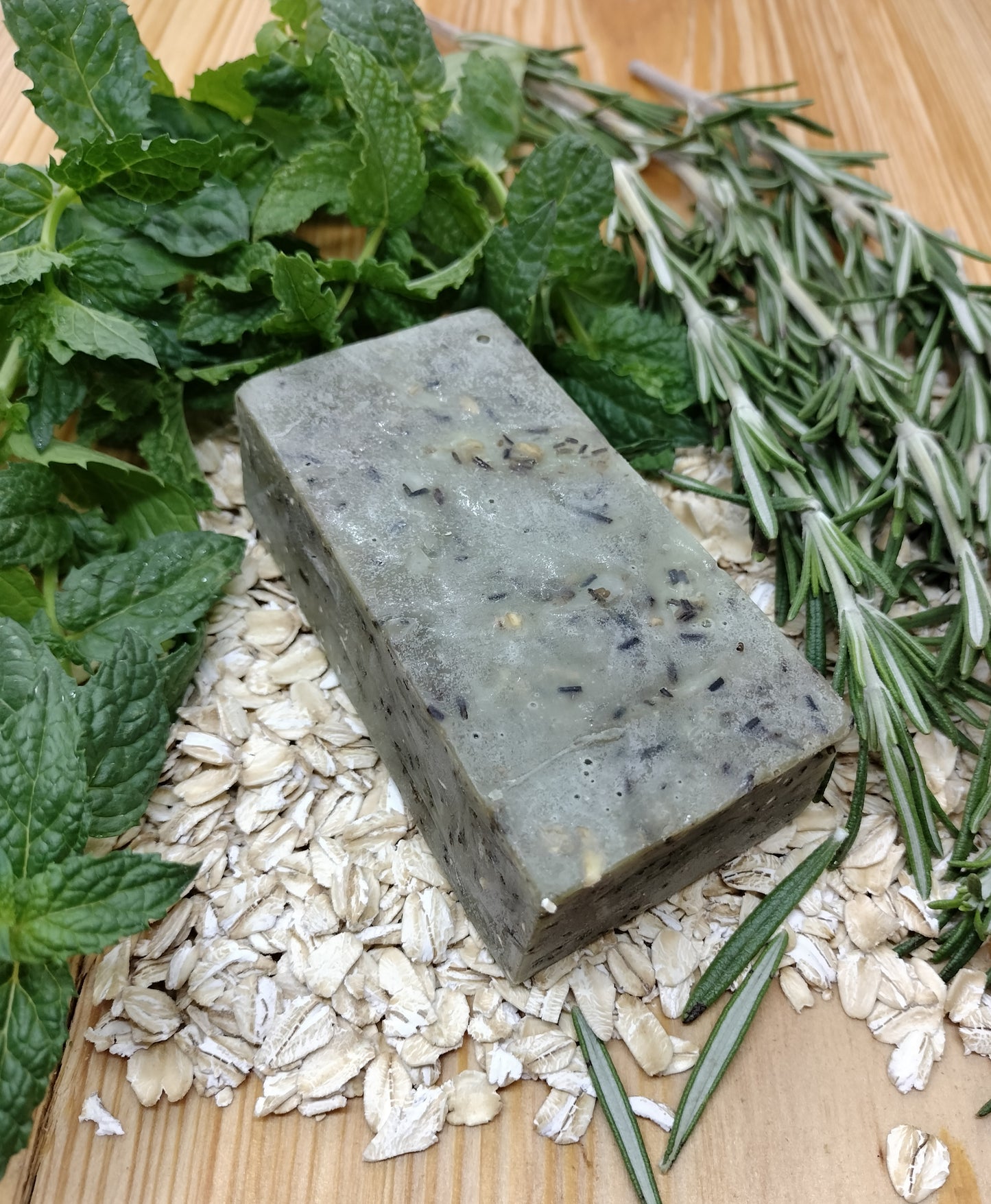 All-Natural Handmade Rosemary Mint, Shea Butter, & Oatmeal Soap