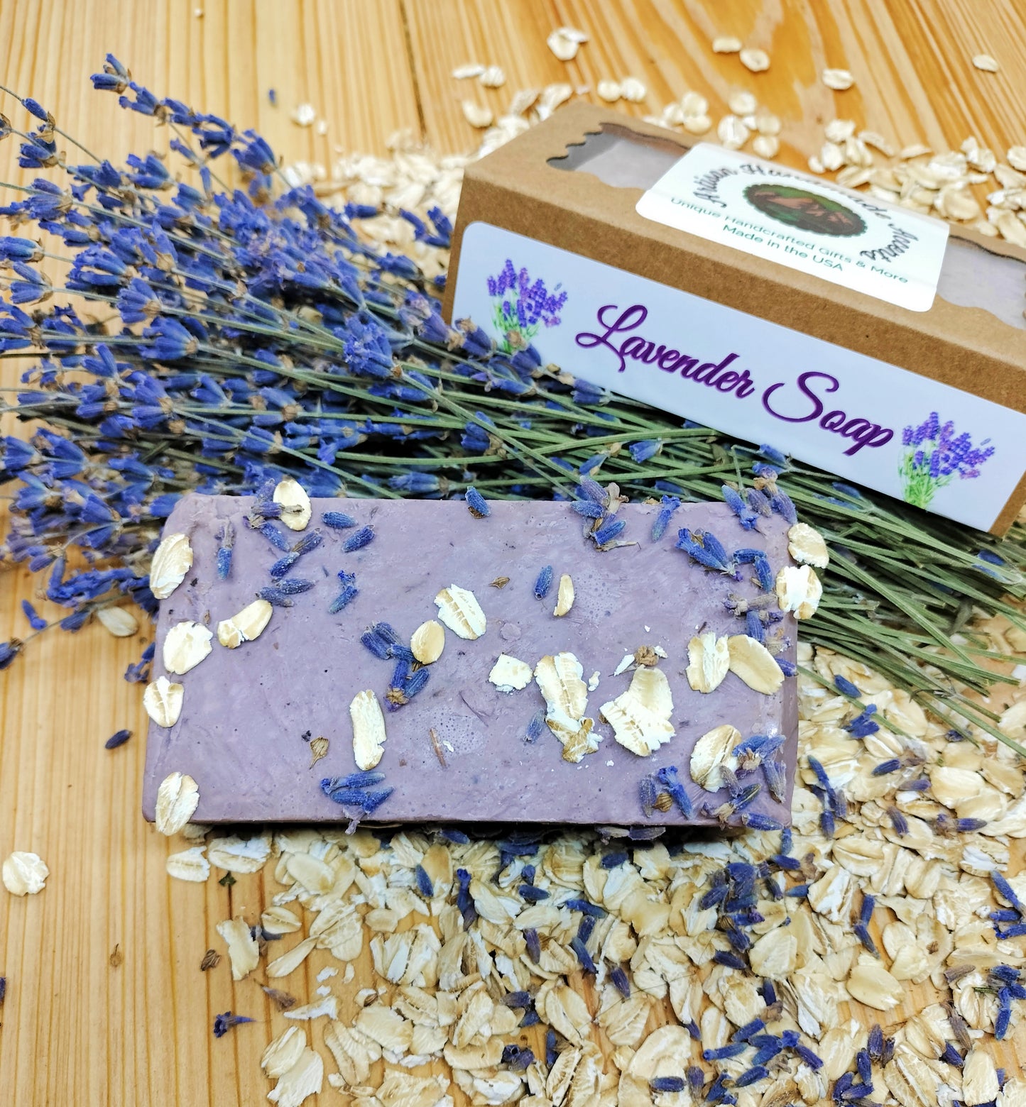 All-Natural Handmade Lavender, Shea Butter & Oatmeal Soap